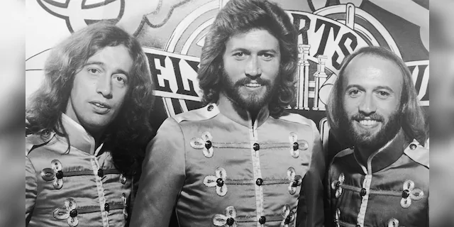 L-R: Brothers Robin, Barry and Maurice Gibb of the Bee Gees.