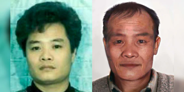 Hung Tien Pham, at left, seen in the 1990s. At right is an age-progression image of what he may look like today. (FBI)
