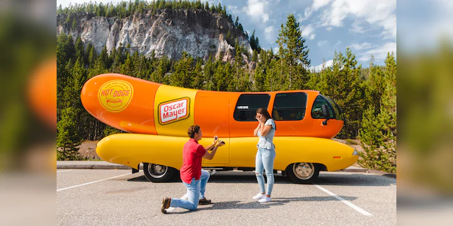 One hotdogger grabbed attention last fall after proposing to his girlfriend in front of the Wienermobile at Yellowstone National Park.(Oscar Mayer)