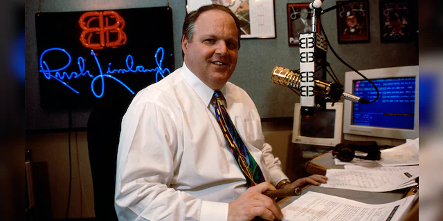 Rush Limbaugh in his studio in an undated photo.