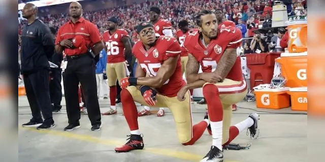 Eric Reid, left, kneeled during the national anthem with Colin Kaepernick, right, in 2016.