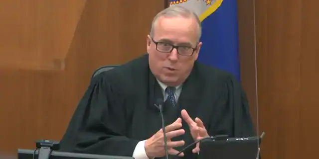 In this image from video, Hennepin County Judge Peter Cahill discusses motions before the court Monday, April 12, 2021, in the trial of former Minneapolis police Officer Derek Chauvin at the Hennepin County Courthouse in Minneapolis. Chauvin is charged in the May 25, 2020 death of George Floyd. (Court TV via AP, Pool)