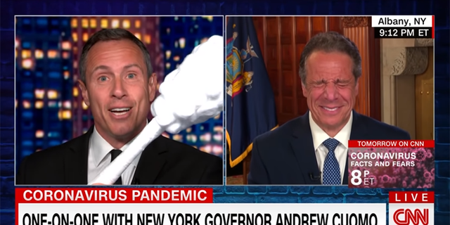 Chris Cuomo teases older brother New York Gov. Andrew Cuomo about his nose size during an interview in 2020.