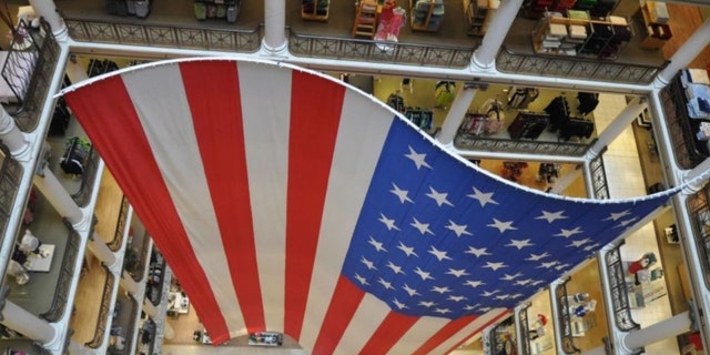 World's largest American flag goes on display at Chicago Macy's