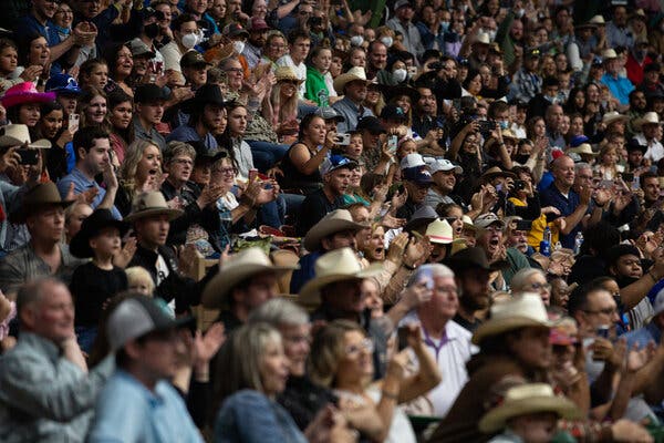 Over a thousand people gathered to watch the Stockyards Championship Rodeo in Fort Worth, Tex., last month.