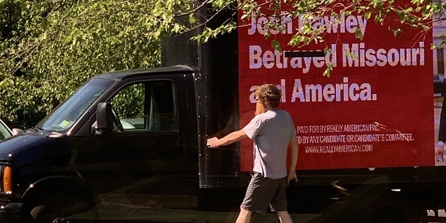 Really American billboard campaign outside Dr. Lesley Hawley's office (Credit: Sen. Josh Hawley's office)