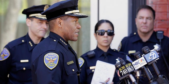 San Francisco Police Chief Bill Scott speaks to reporters in San Francisco. San Francisco saw an increase in shootings in the first half of 2021 compared to the same period in 2020, and a slight uptick in aggravated assaults like those seen in viral videos. (AP Photo/Jeff Chiu, File)