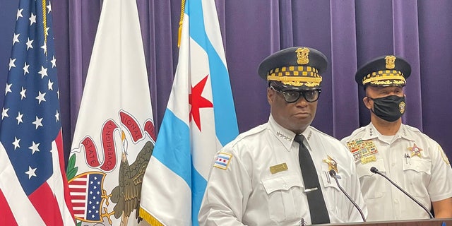 Chicago Police Superintendent David Brown speaks during a press conference Monday