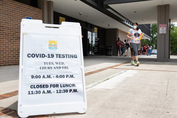 A patient leaving a coronavirus testing site in Jacksonville, Fla., on Thursday.