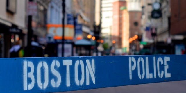 A police barricade at a crime scene in Boston USA