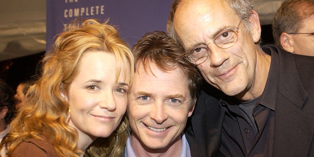 From left: Lea Thompson, Michael J. Fox and Christopher Lloyd. Claudia Wells described the ‘Back to the Future’ cast as a family.