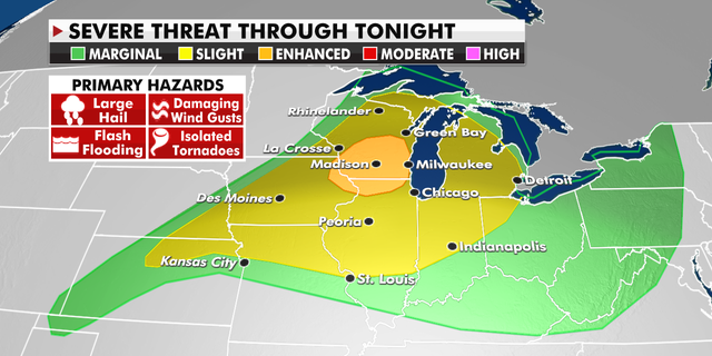 The severe weather threat for Tuesday.