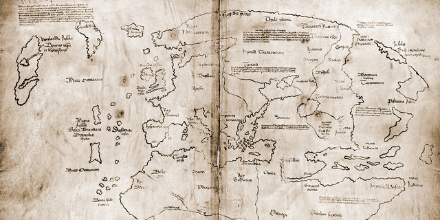 The Vinland Map, possibly the first map showing the New World, a 15th cenury 'mappa mundi' that some consider to be a fake. Ink on vellum. (Photo by VCG Wilson/Corbis via Getty Images)
