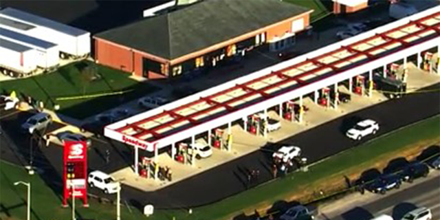 An aerial shot of the Speedway Gas Station