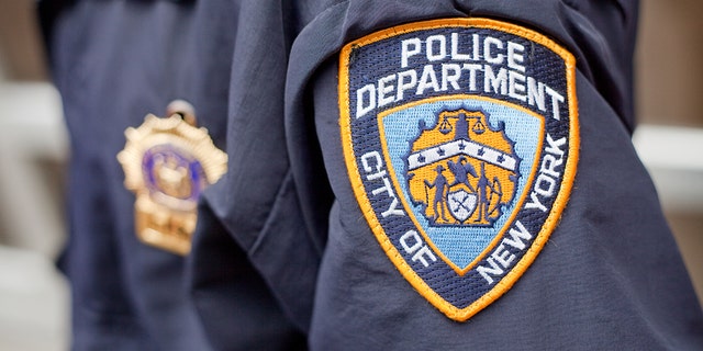 New York City, New York - May 19, 2011 : The crest on the jacket of a New York City Police Officer while on patrol.