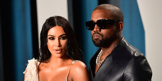 Kim Kardashian and Kanye West attending the Vanity Fair Oscar Party held at the Wallis Annenberg Center for the Performing Arts in Beverly Hills, Los Angeles, California. 