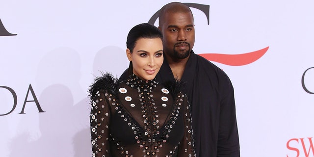 Kim Kardashian and Kanye West attend the 2015 CFDA Awards at Alice Tully Hall at Lincoln Center in June 2015 in New York City. 