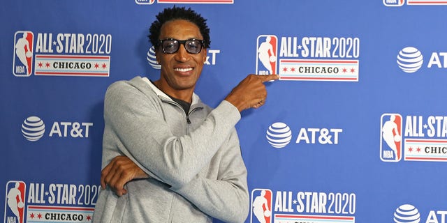 NBA Legend Scottie Pippen  poses for a picture during the 69th NBA All-Star Game as part of 2020 NBA All-Star Weekend on Feb. 16, 2020, at United Center in Chicago, Illinois.