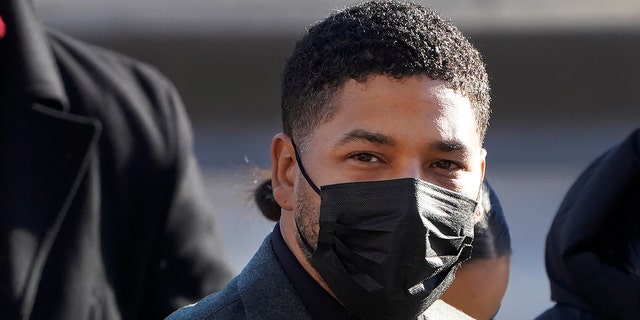 Actor Jussie Smollett arrives at a Chicago courthouse, Nov. 30, 2021.