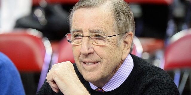 Sportscaster Brent Musburger appears before a game between the New Mexico Lobos and the UNLV Rebels on Feb. 19, 2014, in Las Vegas, Nevada.