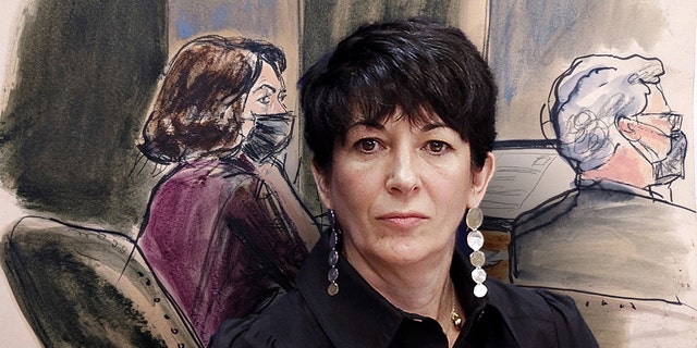 In this courtroom sketch, Ghislaine Maxwell, left, sits at the defense table with defense attorney Jeffrey Pagliuca while listening to testimony in her sex abuse trial, Thursday, Dec. 16, 2021, in New York. 
