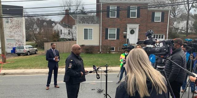 Montgomery County Police Chief Marcus Jones briefs the media following the officer involved shooting on Wayne Avenue in Silver Spring.