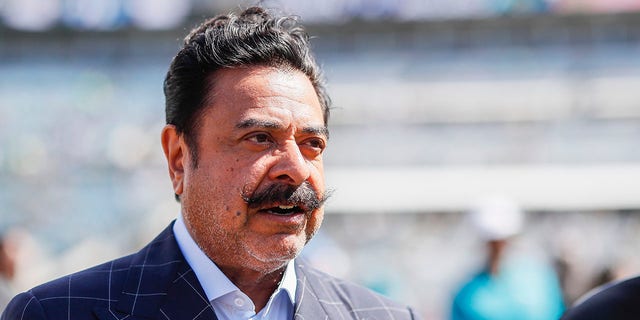 Shad Khan, Owner of the Jacksonville Jaguars, looks on before the start of a game against the New Orleans Saints at TIAA Bank Field Oct. 13, 2019 in Jacksonville.
