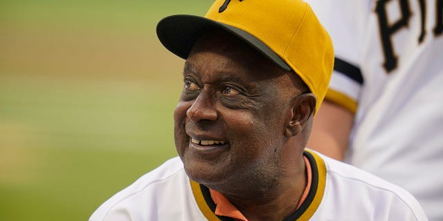 FILE - Gene Clines, a member of the 1971 World Champion Pittsburgh Pirates, takes part in a celebration of the 50th anniversary of the championship season before of a baseball game between the Pirates and the New York Mets in Pittsburgh, Saturday, July 17, 2021. Clines, part of the first all-minority lineup in Major League Baseball history and a line drive-hitting outfielder for the 1971 World Series champion Pittsburgh Pirates, died Thursday, Jan. 27, 2022. He was 75. Clines’ wife, Joanne, told the Pirates that Clines died at his home in Bradenton, Florida.