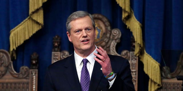 Massachusetts Gov. Charlie Baker delivers his state of the state address Tuesday, Jan. 21, 2020, in the House Chamber at the Statehouse, in Boston. Baker said Wednesday, Dec. 1, 2021 that he won't seek a third term as governor of Massachusetts.