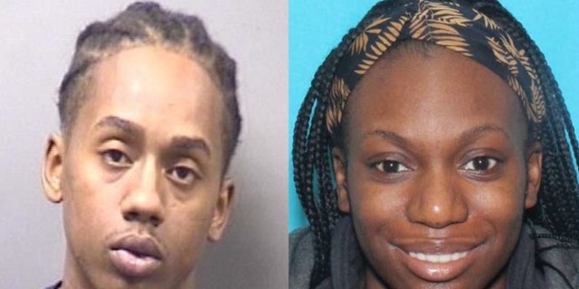Suspects Darius Sullivan, left, and Xandria Harris were taken into custody Friday after Wednesday's fatal shooting of an Illinois police officer. (Kankakee County Sheriff's Office)