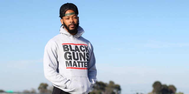 Maj Toure of Black Guns Matter is seen in Los Angeles, Dec. 1, 2016. (Getty Images)