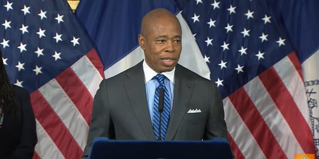 Eric Adams speaks during a Feb. 15, 2022, press conference (YouTube/ New York City)