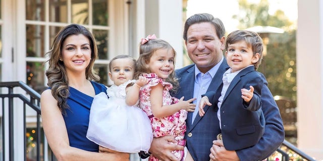 Florida Gov. Ron DeSantis, first lady Casey DeSantis and their three children, from left, Mamie, Madison and Mason.