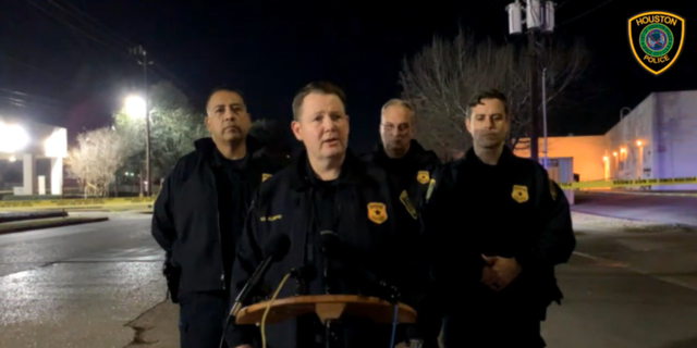 Houston Police Department Executive Chief Matt Slinkard during a Monday evening press conference. (Twitter/ Houston PD)