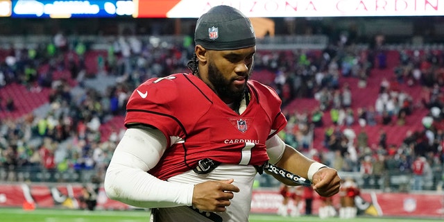 Arizona Cardinals quarterback Kyler Murray jogs off the field after an NFL football game loss to the Seattle Seahawks Sunday, Jan. 9, 2022, in Glendale, Ariz. The Seahawks won 38-30.