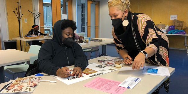 New Moms Academic Coaching Program launched their first group meeting with a vision board exercise in which student mothers presented the goals they are working toward for their futures.