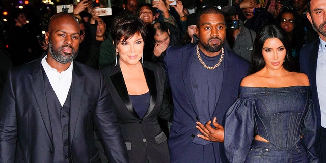 Corey Gamble, Kris Jenner, Kanye West and Kim Kardashian Nov. 6, 2019, in New York City. 