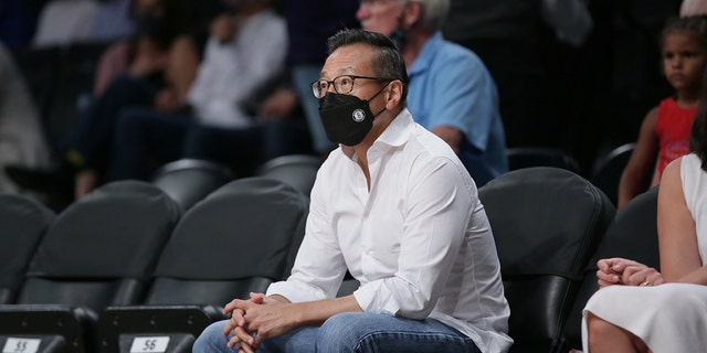Brooklyn Nets and New York Liberty owner Joe Tsai attends the game between the New York Liberty and the Phoenix Mercury on Aug. 25, 2021, at Barclays Center in Brooklyn, New York.