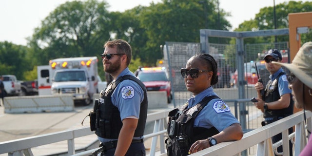 Officers with the Chicago Police Department are out on patrol in the city's lakefront area during Fourth of July weekend. The police union and city have reached tentative agreement on a new contract. 