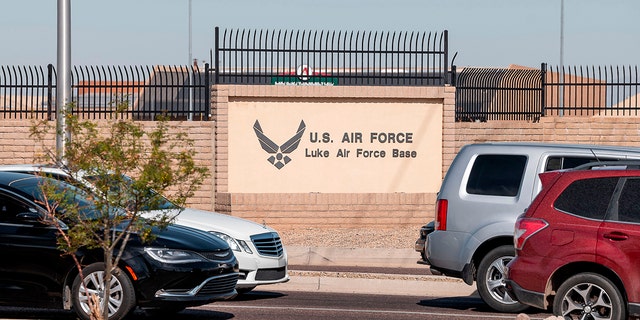 US Luke Air Force Base, home of the 56th Fighter Wing, is pcitured in  Phoenix, Arizona, on February 26, 2021.