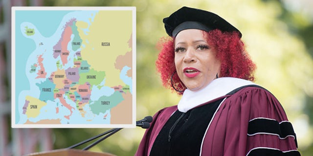 ATLANTA, GEORGIA - MAY 16: Author Nikole Hannah-Jones speaks on stage during the 137th Commencement at Morehouse College on May 16, 2021 in Atlanta, Georgia. 