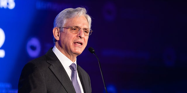 Merrick Garland, U.S. attorney general, speaks during the U.S. Conference of Mayors winter meeting in Washington, D.C., U.S., on Friday, Jan. 21, 2022. 