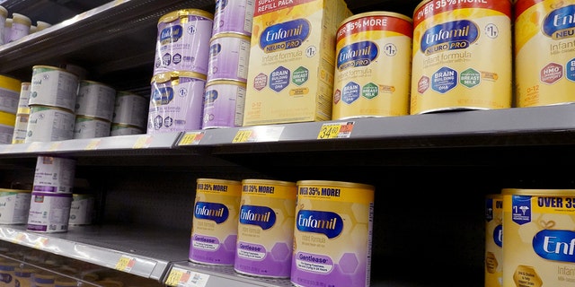 Baby formula is offered for sale at a big box store on Jan. 13, 2022 in Chicago, Illinois. Baby formula has been in short supply in many stores around the country for several months now. 