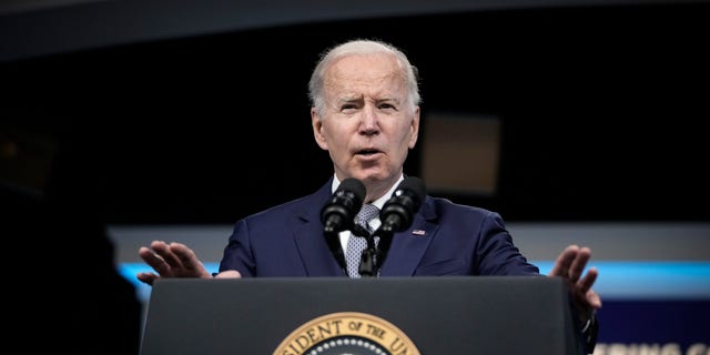WASHINGTON, DC - MAY 10: U.S. President Joe Biden speaks about inflation and the economy in the South Court Auditorium on the White House campus May 10, 2022 in Washington, DC. (Photo by Drew Angerer/Getty Images)