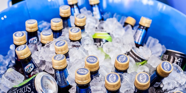 A selection of Miller Lite and SideKick Extra Pale Ale are shown on ice for party in Chicago in June 2013.