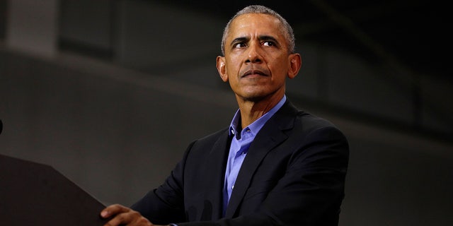 Former President Barack Obama spoke at a disinformation conference in April. (Photo by Bill Pugliano/Getty Images)