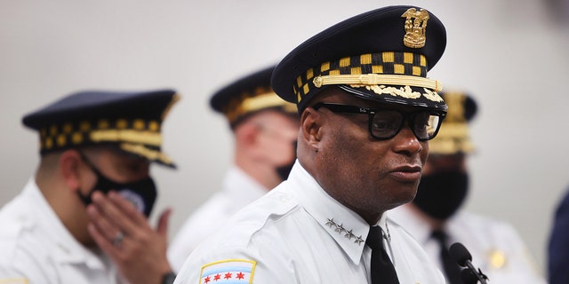 FILE: Chicago Police Superintendent David Brown holds a press conference where he vowed to step up measures to curb gun violence. 