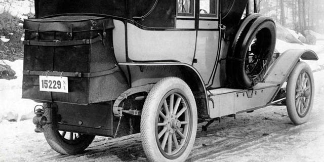 The Pierce-Arrow Touring Landau debuted at Madison Square Garden in 1910. It was the very first recreational vehicle.
