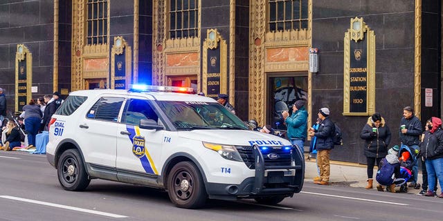 Philadelphia, PA, USA - November 25, 2021: A Philadelphia Police Department marked vehicle with its emergency light activated. (iStock)