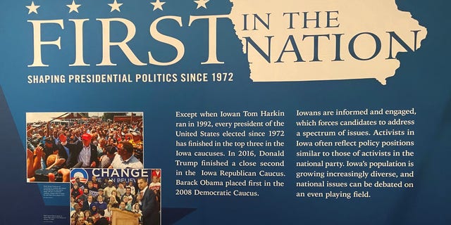 The Iowa Caucuses display at the State Historical Museum of Iowa, on Jan. 15, 2020.